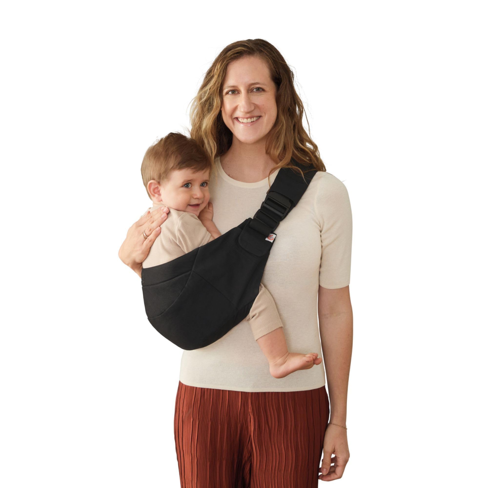 Ergobaby Upsie Sling ergonomiczny nosidełko dla niemowląt i małych dzieci w wieku od 6 miesięcy (7,7-20 kg), spontaniczne przejście między chodzeniem a transportem, Onyx Black