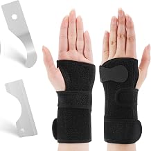 Shappy Bowling Wrist Support Brace with Thumb Spica Splint Left Hand Breathable Wrist Gloves Splint with Removable Aluminum Plate for Women Tendonitis Arthritis Sprains Black