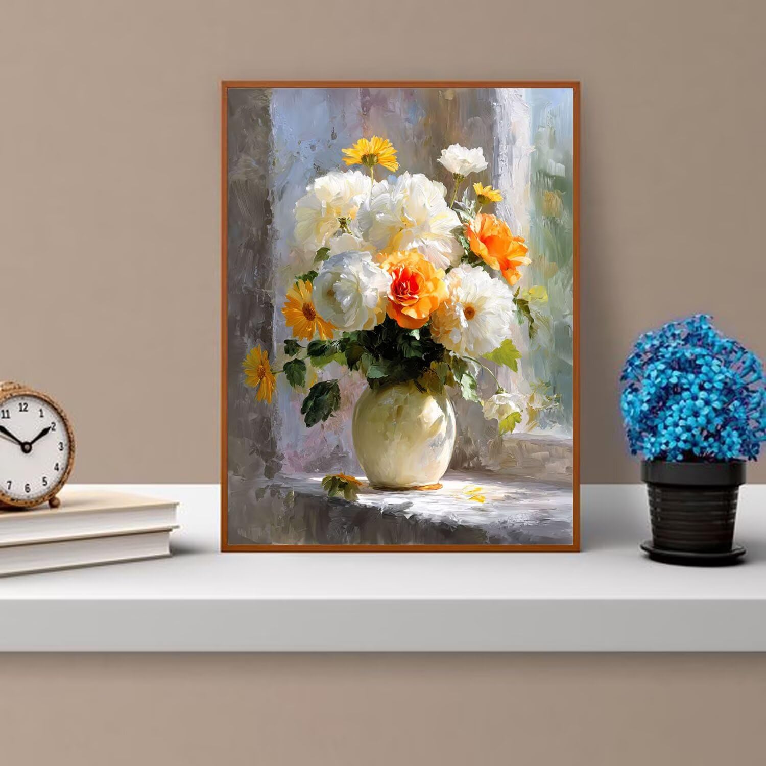 Dipingere con i Numeri Adulti Bianco, Giallo Dipingere con i Numeri Bambini DIY Kit, Set Premium con Pennelli, Decorazione Casa & Creativo Regalo di Compleanno, Attività di Tempo libero 70x95cm z-5
