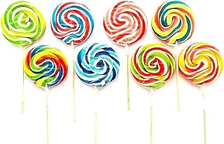 15 x LOLLIPOPS RAINBOW LOLLIES 30g CAKE TOPPERS KIDS PARTY BAGS HALAL VEGAN