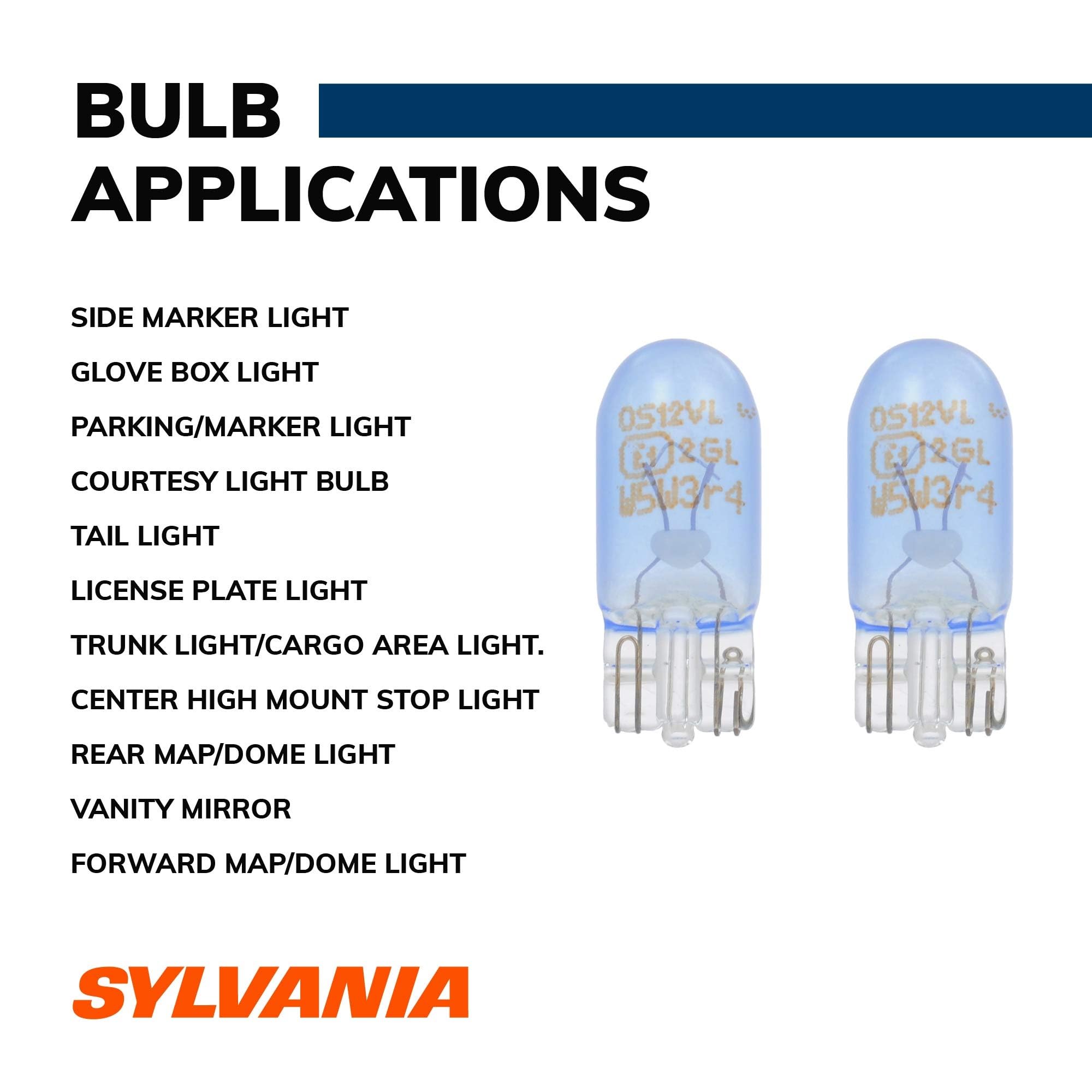 SYLVANIA 2825ST.BP2 SilverStar High Performance Miniature Bulb, (Contains 2 Bulbs) , White