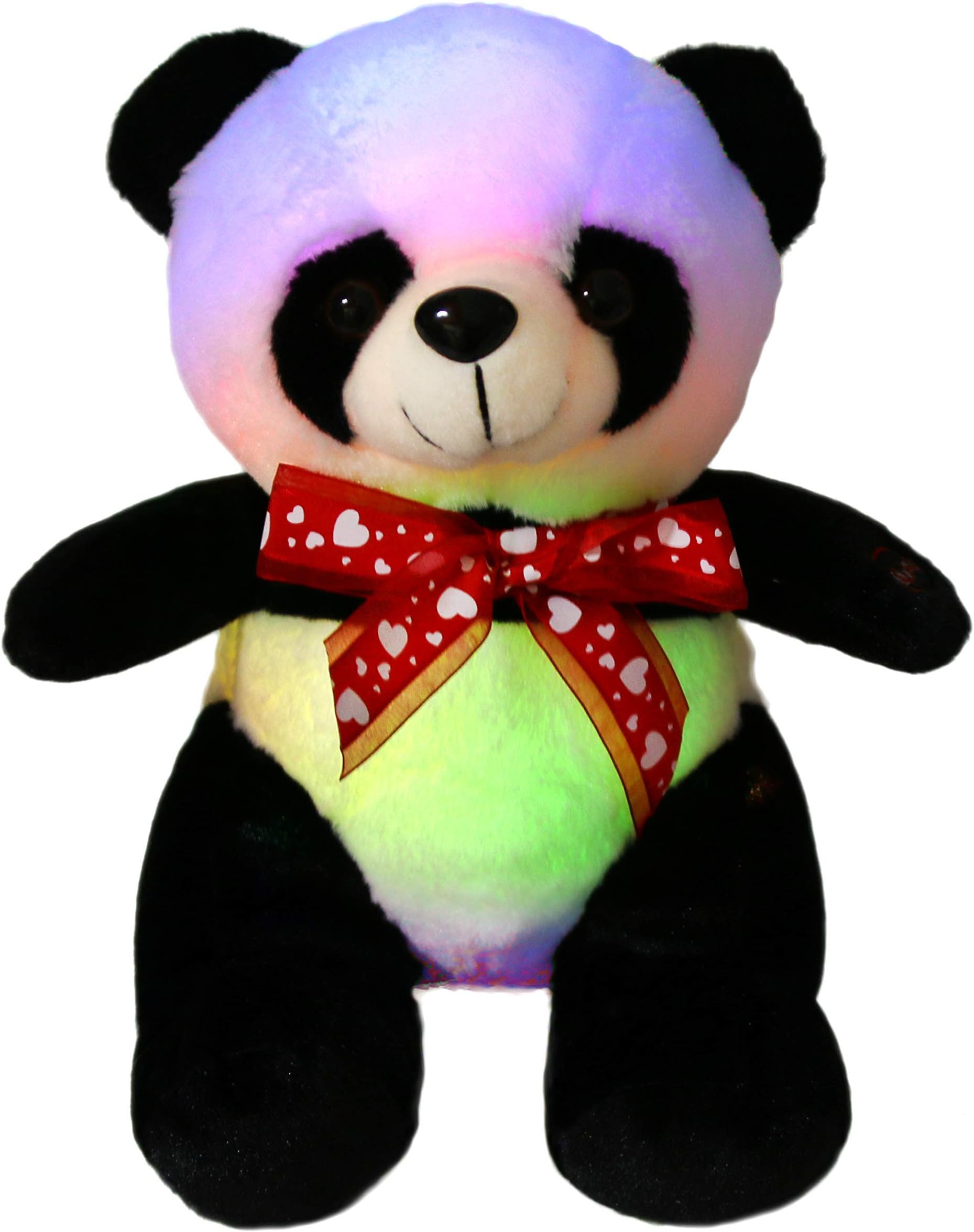 Athoinsu Light up Stuffed Panda Soft Plush Toy with Magic LED Night Light Glow in Dark Birthday for Kids Toddlers, 10''