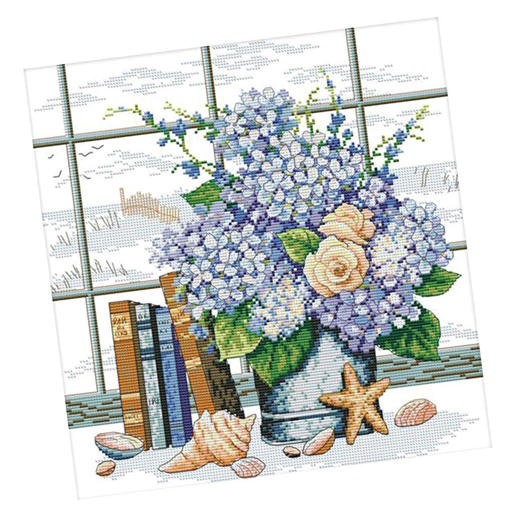 KBOLAE Stamped & Counted Cross Stitch Kit Embroidery Crafts 14CT Cloth - Windowsill