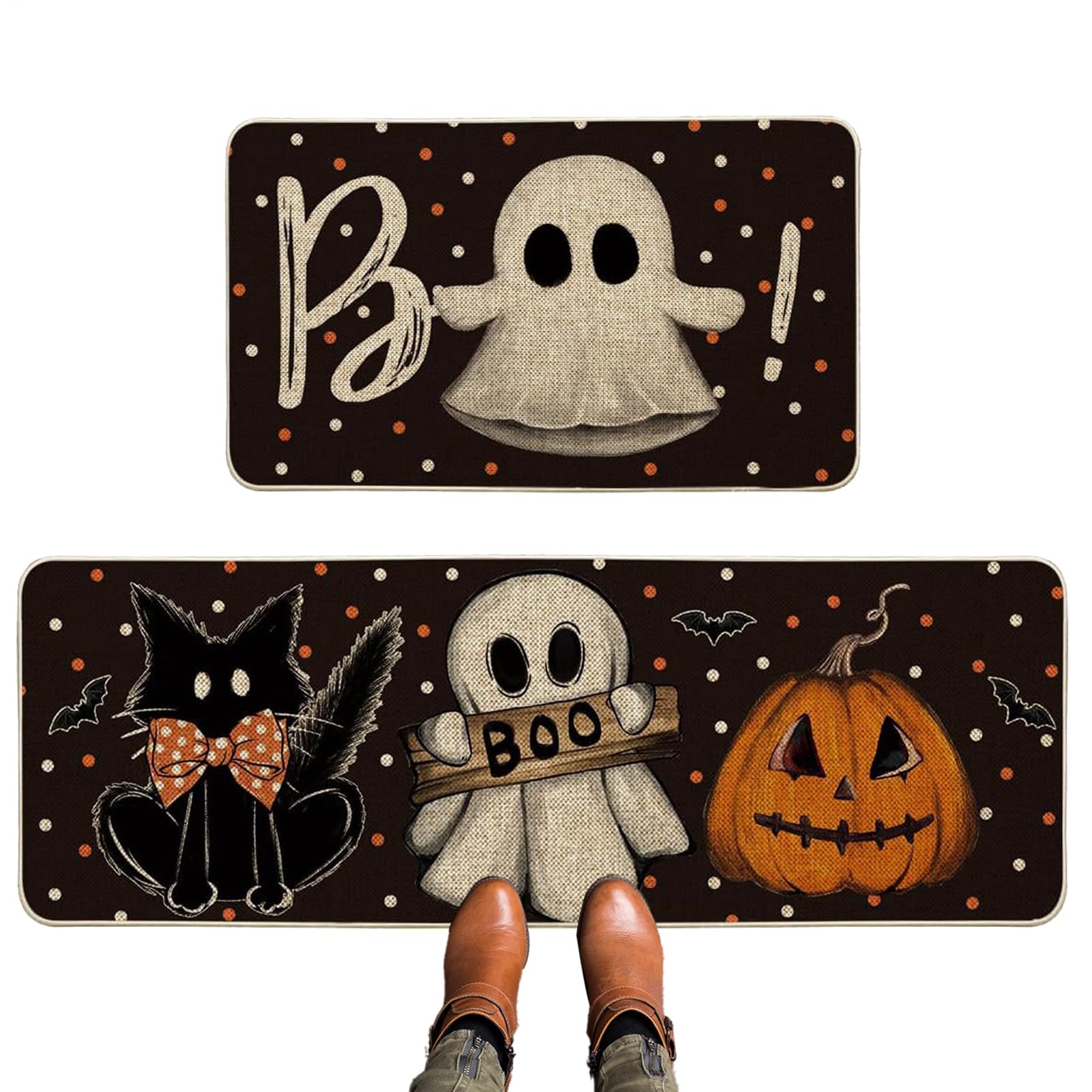 Dywany kuchenne na Halloween, maty kuchenne na Halloween | Dywan z duchami horroru w kuchni,Halloweenowy dywanik łazienkowy do kuchni, ganek do łazienki