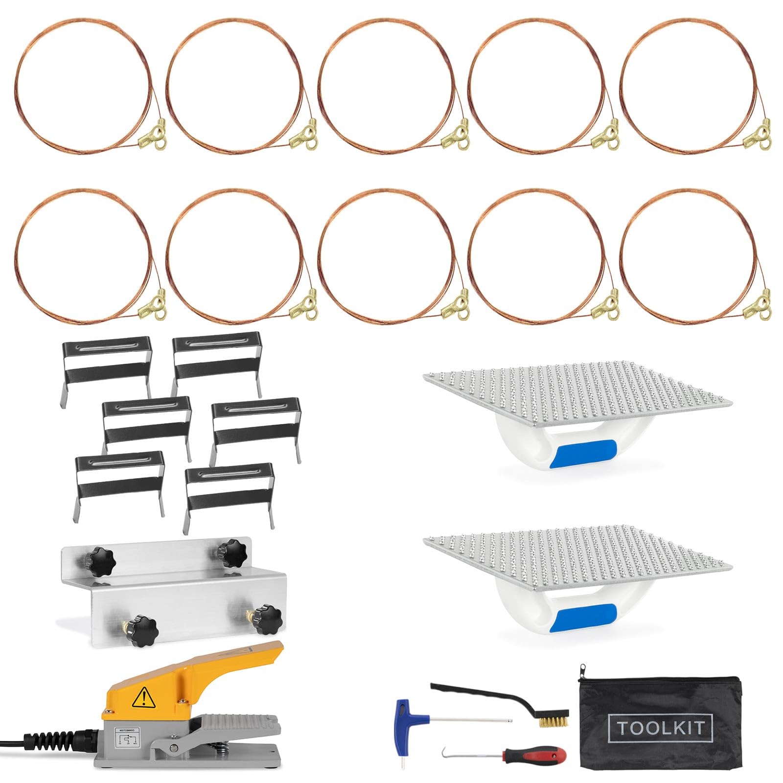 BAUTEC GAZELLE 7" Butterfly + STYROCUTTER 250 W (fonctionnement continu) » Kit professionnel avec 10 fils de coupe, Support d'échafaudage, Interrupteur au pied, râpe abrasive, 5 lames