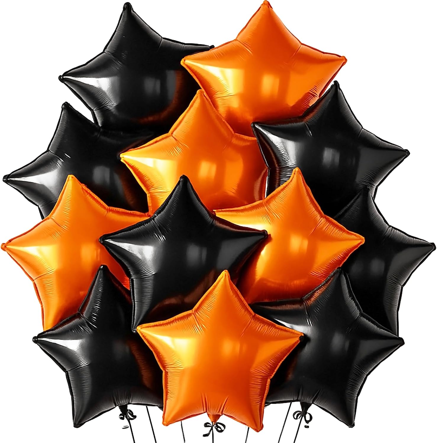 Katchon, Black and Orange Star Balloons - 18 Inch, pack of 12 | Orange and Black Graduation Decorations | Basketball Party Decoration | Graduation Decorations 2026, Baby Shower Decoration
