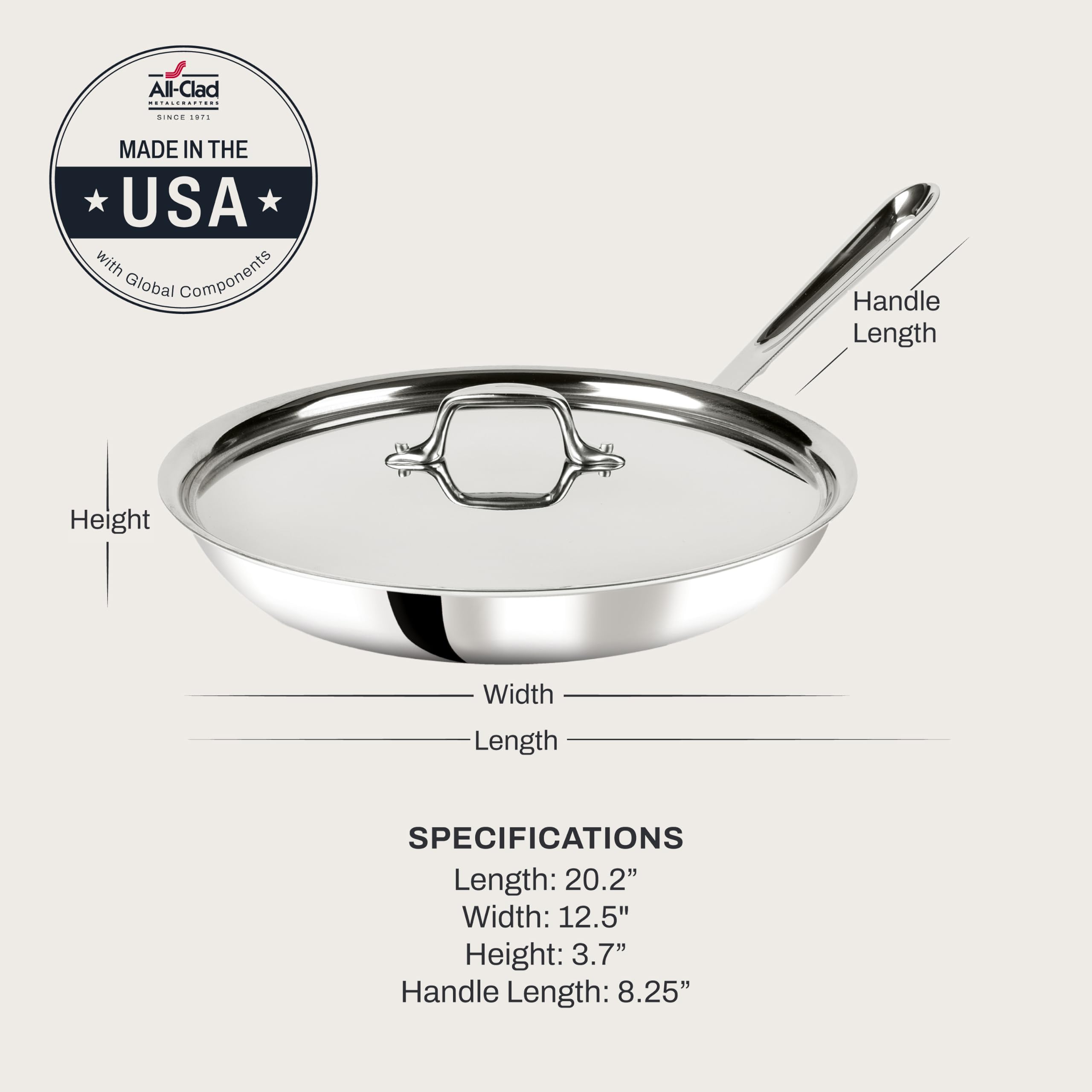 Amazon.com: All-Clad D3® Stainless Steel 12 inch Frying Pan With