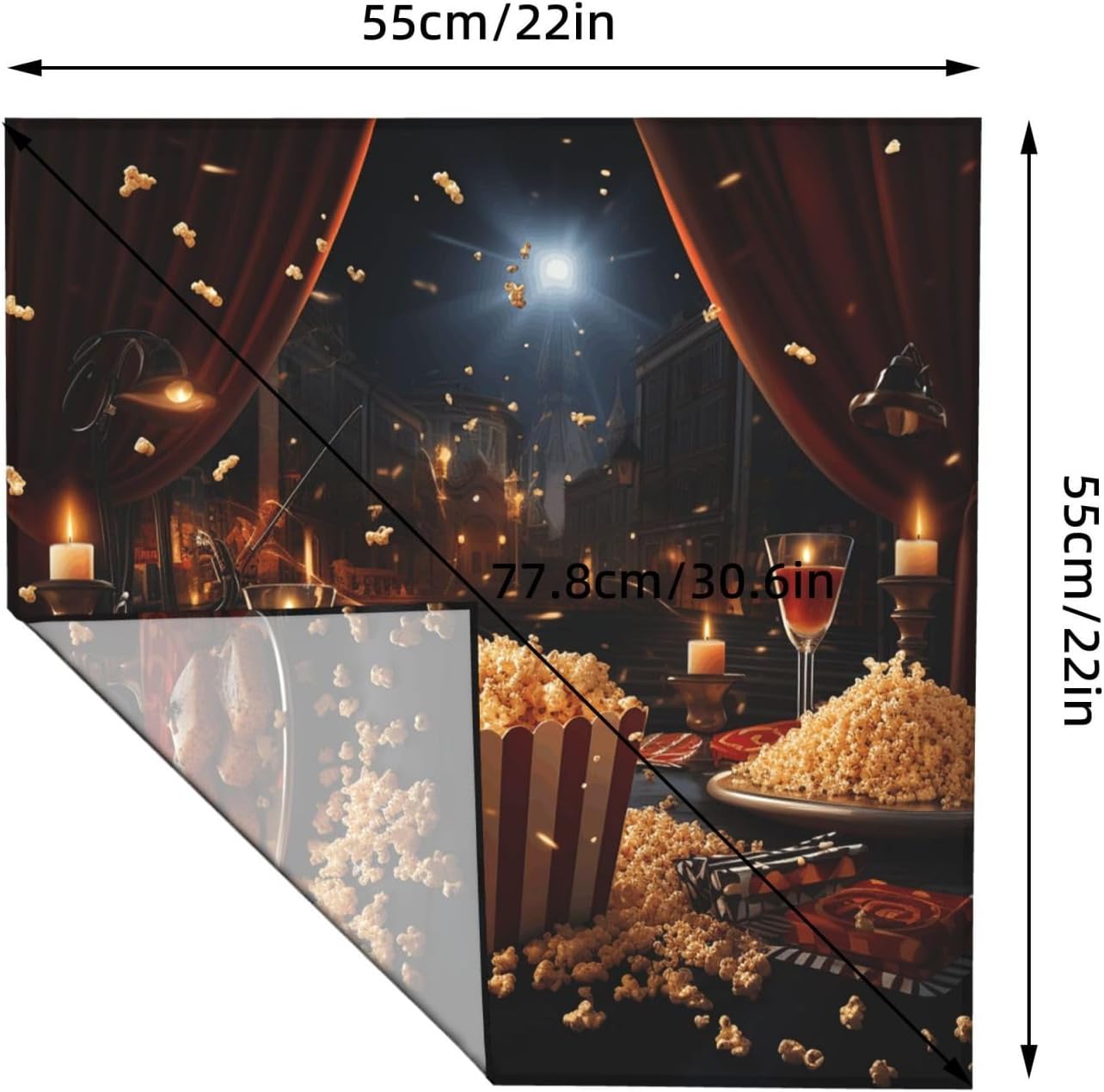Cooling Bandanas for Men Women Square Hair Scarf 22" x 22" Novelty Headband Movie Night Party Neckerchief