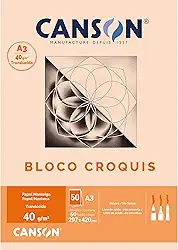 Bloco Croquis Manteiga A3 40g/m², Canson, 66667047, 50 Folhas