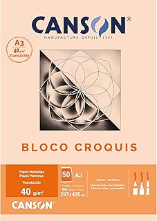 Bloco Croquis Manteiga A3 40g/m², Canson, 66667047, 50 Folhas