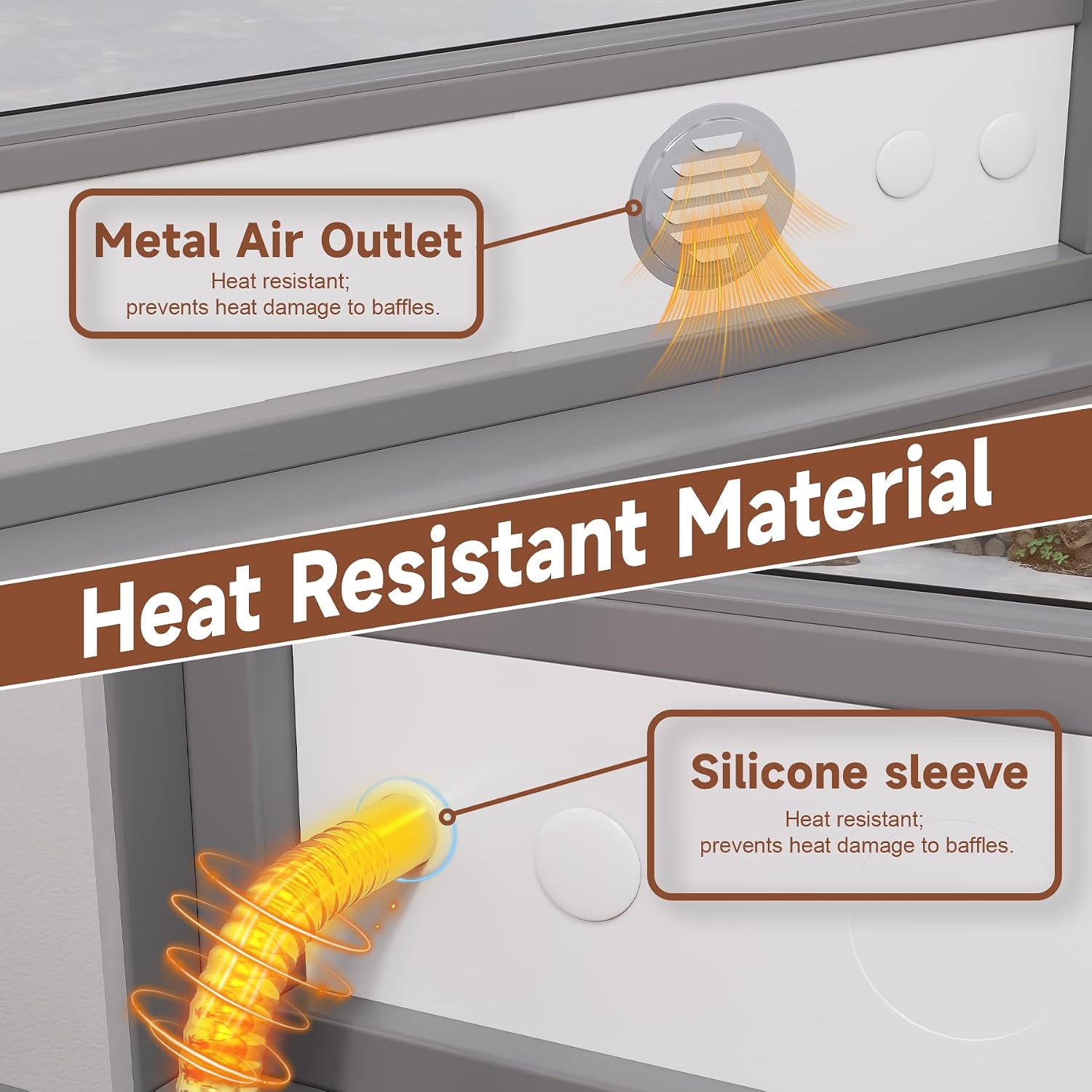 BJADE'S Diesel Heater Window Vent Kit,Universal Fits 3" & 1" Pipes,Adjustable Window Vent Seal Panels for Sliding Window Up to 39",with Stainless Steel Louvered Vent and Gaskets for Heat Resistant