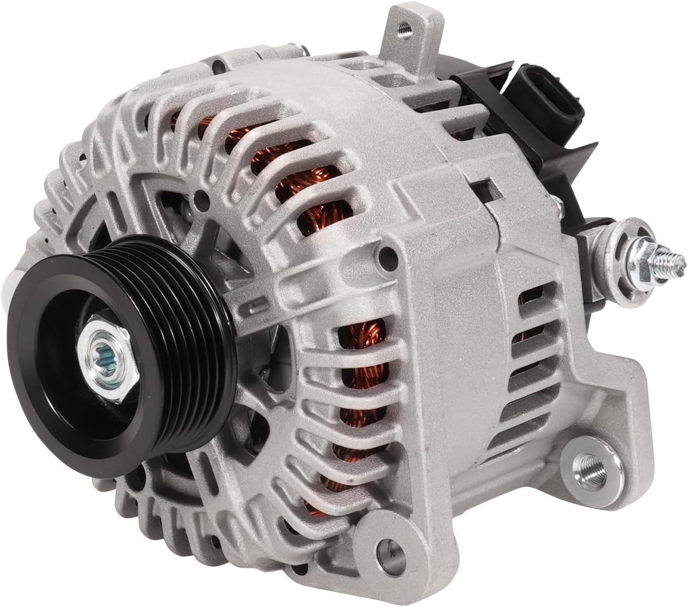 New Alternator Fit for Nissan Armada Xterra 2007-2015, Frontier 2008-2019, Pathfinder 2008-2012, Titan 2008-2015, INFINITI QX56 2008-2010, 4.0L 5.6L - Replace 11256N 12V 130A 7-Groove Pulley
