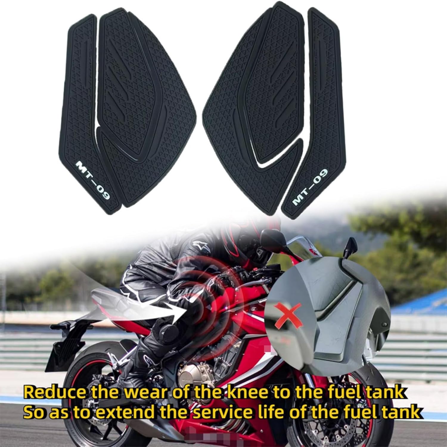 FOR MT-09 mt 09 mt09 mt-09 2021 2022 2023 オートバイ燃料タンク保護傷防止サイドステッカー滑