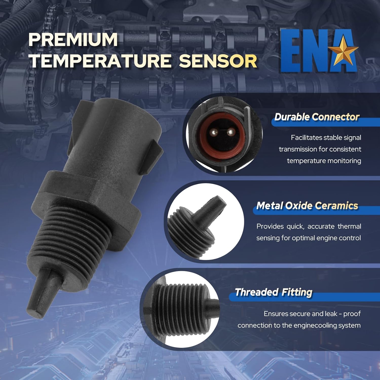 ENA Ambient Air Temperature Sensor Compatible with Ford Hyundai Lincoln Mercury F150 Heritage F250 E150 Grand Marquis Sonata Quest 2.5L 4.9L 6.0L l4 V6 V8 1996 1997 1999 2000 2001 Replaces TX12