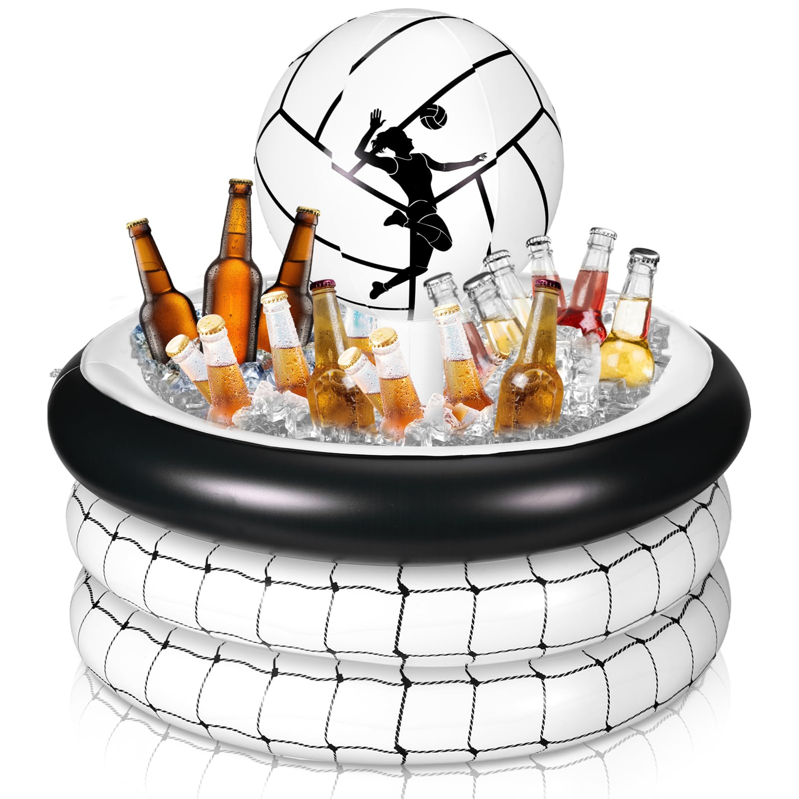 Bencailor Inflatable Cooler Inflatable Football Drink Cooler Toss Game Party Decoration Rugby Basketball Baseball Blow up PVC Ice Serving Bar for