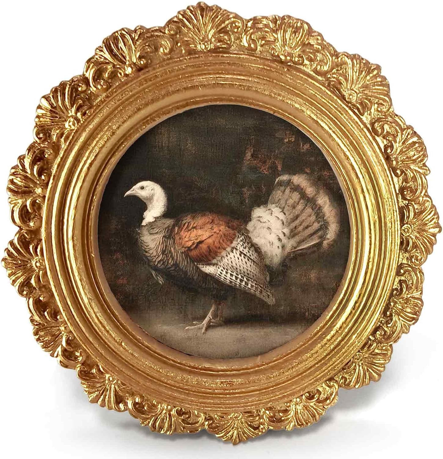 Rustic Frame Round Amazon.com - Ebroniah Vintage Fall Turkey Thanksgiving Small Round ...