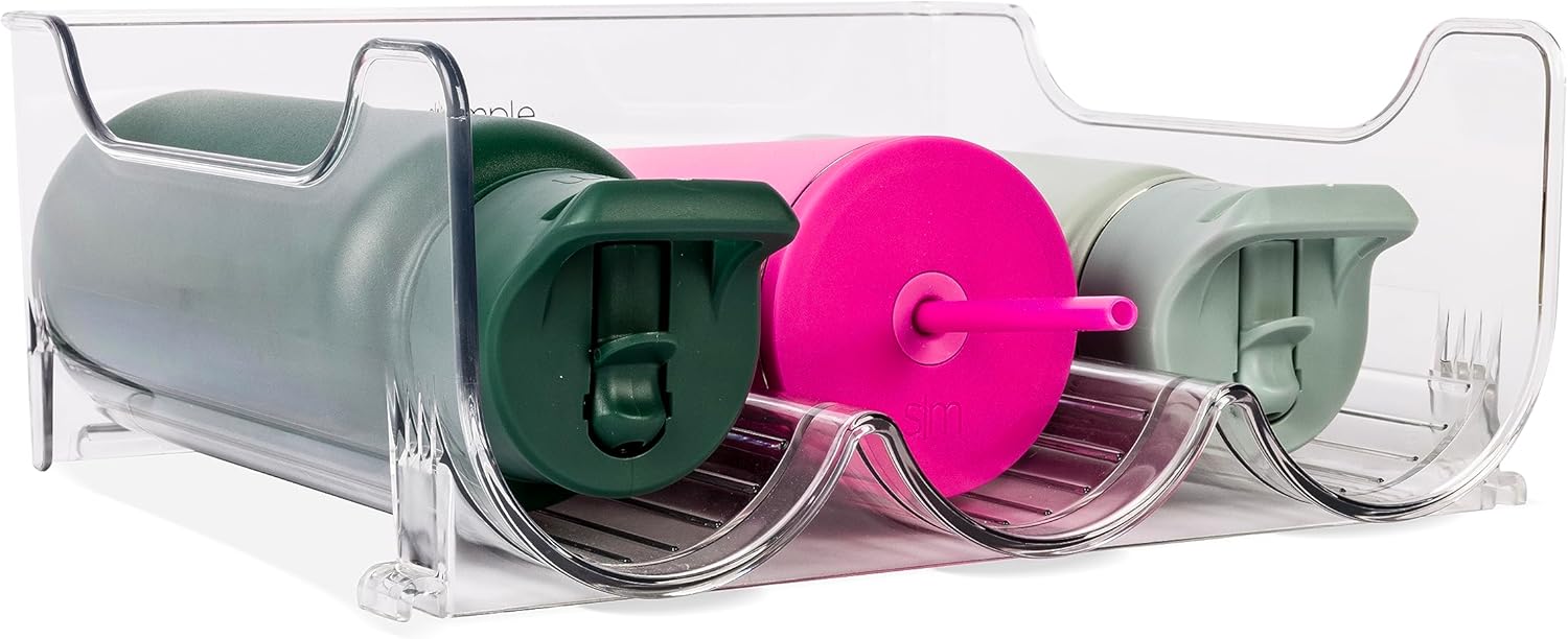 Simple Modern Water Bottle Organizer for Cabinet | Stackable Storage Plastic Organizer Rack for Bottles and Tumbler | Organization Shelf for Pantry, Kitchen, Refrigerator, Countertop | 2 Pack