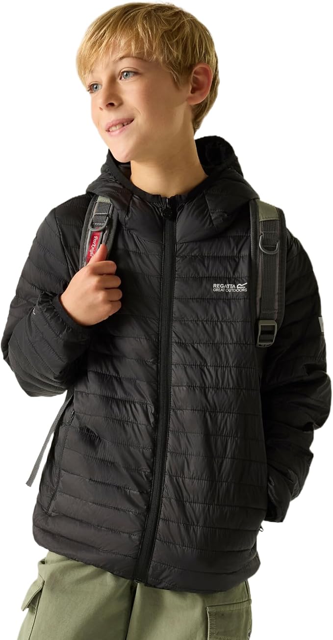 Regatta Unisex Kids Junior Hooded Hillpack Jacket Water Repellent Quilted Walking Coat