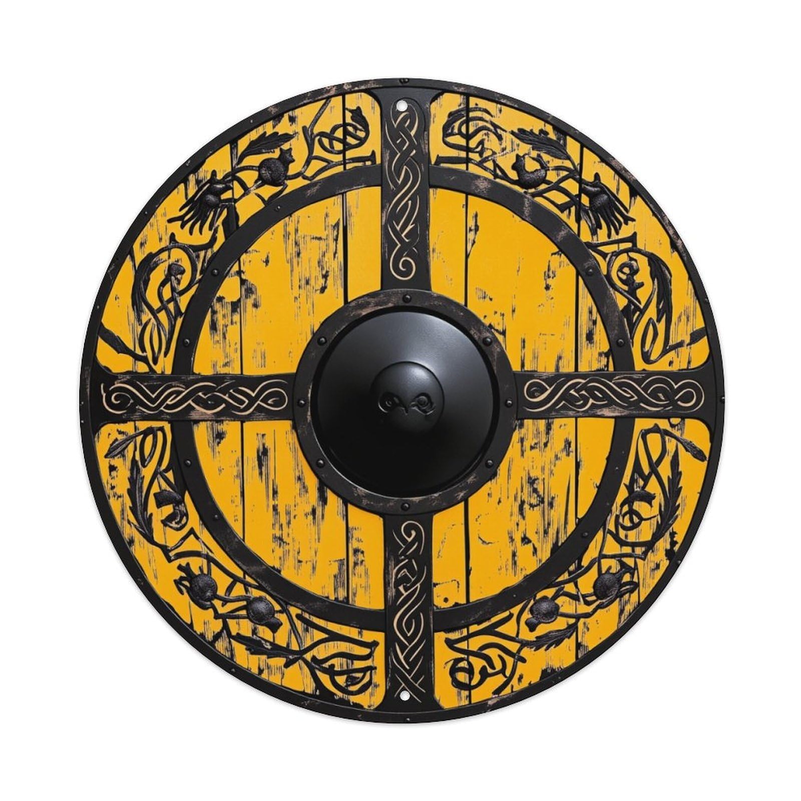 Celtic Knotwork Dragon Design Shield Round Tin Sign Vintage Metal Poster, Home Bar Garage Man Cave Cafe Indoor & Outdoor Wall Decoration 8x8Inches