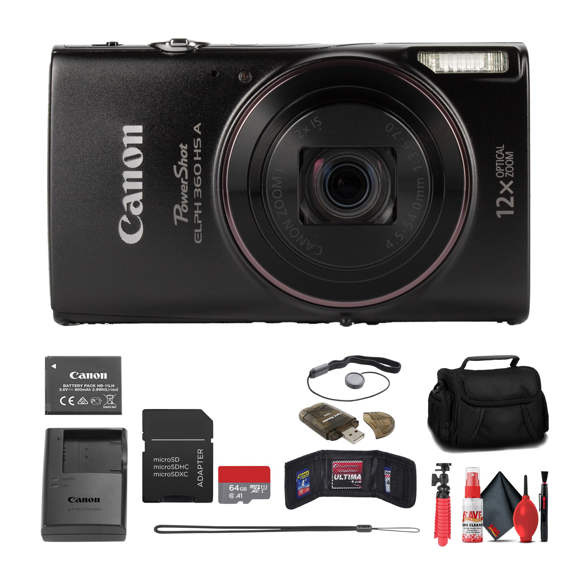 Amazon.com : Canon PowerShot ELPH 360 HS A Digital Camera (Black