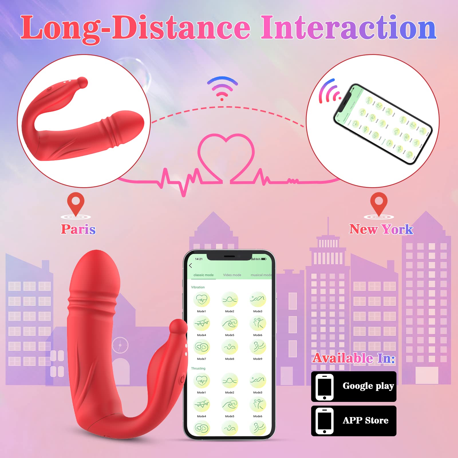 antcree Wearable Vibrator, APP & Remote Control G-Spot Dildo Vibrator with  9 Thrusting x Vibrating Modes, Panty Massager for Vagina Clitoral  Stimulation, Adult Sex Toys Women Couples Play, Red : Amazon.ca: Health