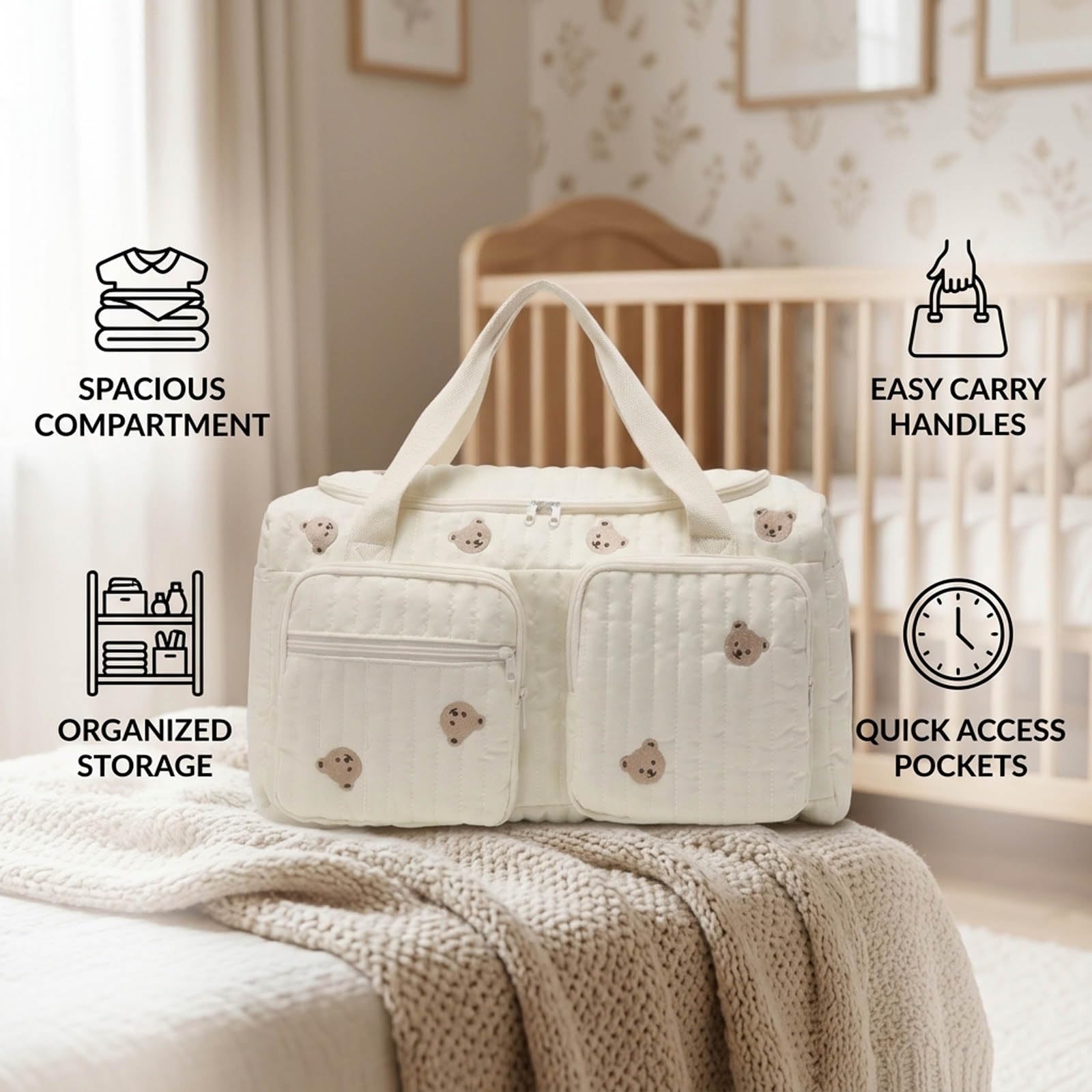 Baby Hospital Bag, Hospital Bag Essentials for Mum and Baby, Spacious Design with 48x22x26cm Dimensions — view 5