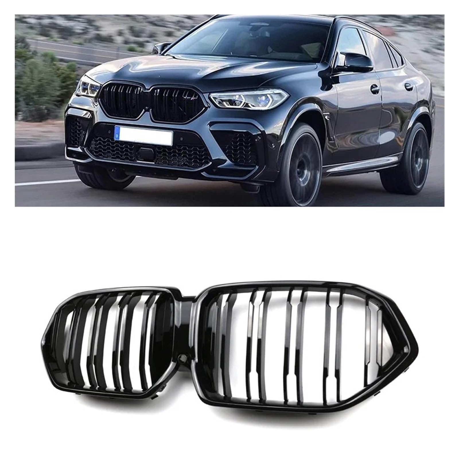 Amazon | 車フロントバンパーキドニーグリル BMW X6シリーズ G06 2019  