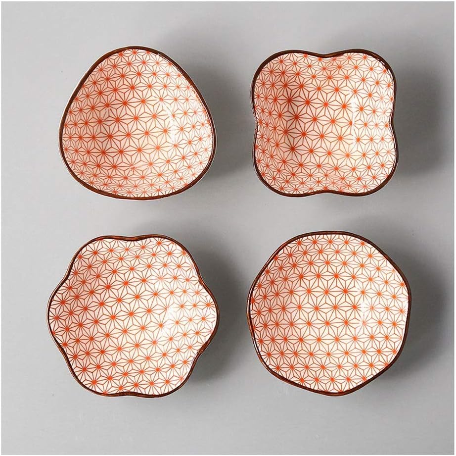 Sauce Plates/Sauce Dish Series Ramekin 4-Piece Mini Ramekins Porcelain Snack Dessert Bowl Ceramic Dishes Seasoning Dish (B)