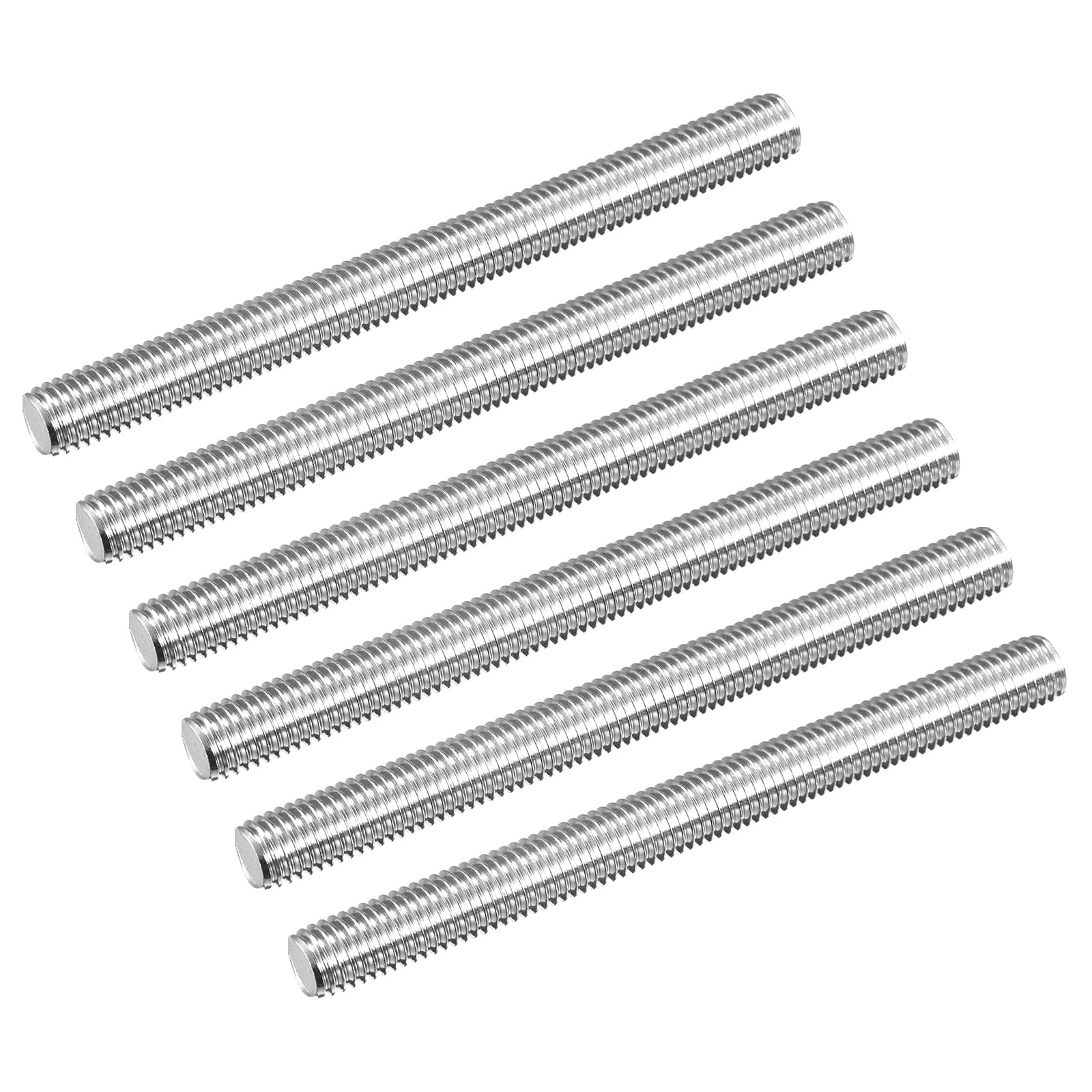 QUARKZMAN 6 Stück Gewindestange M12x150mm Vollgewindstange 304 Edelstahl V2A Gewindestangen A2 Metrisch Gewindebolzen VA Gewindestab Rechtsgewinde Gewindestifte Fully Threaded rods