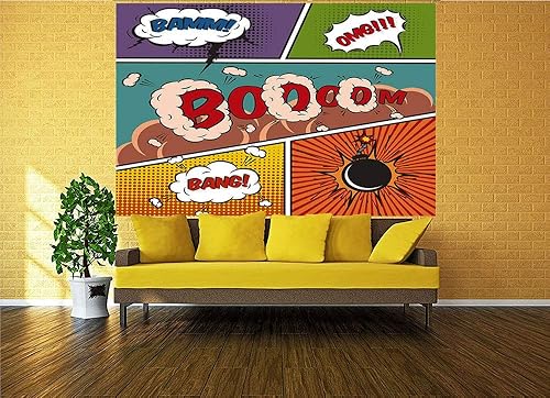 Miniatura 2 de Vinilo de pared de 55.0 x 30.0 in, máscara de héroe, disfraz femenino masculino de la justicia de la gente de la moda iconos de los niños exhibición