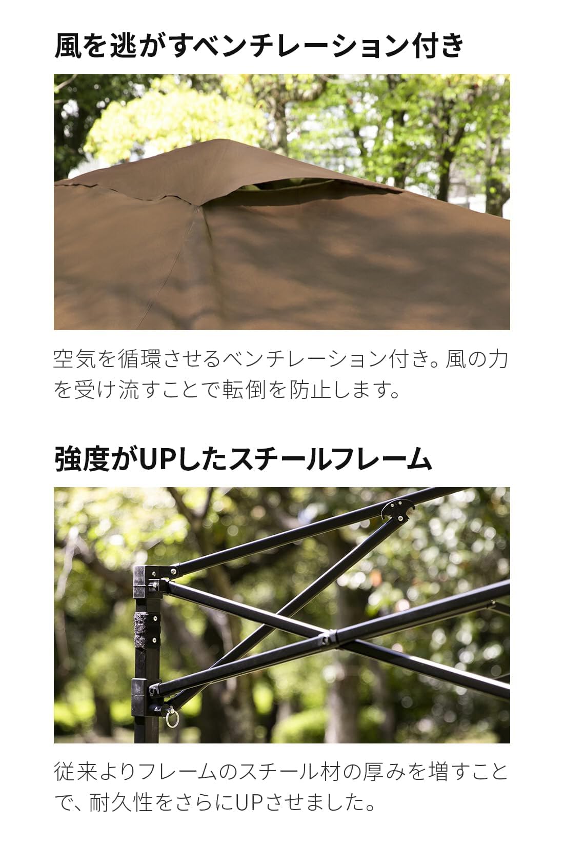 Amazon | モダンデコ タープテント 2.5m×2.5m オーニング付き 防水 UV 