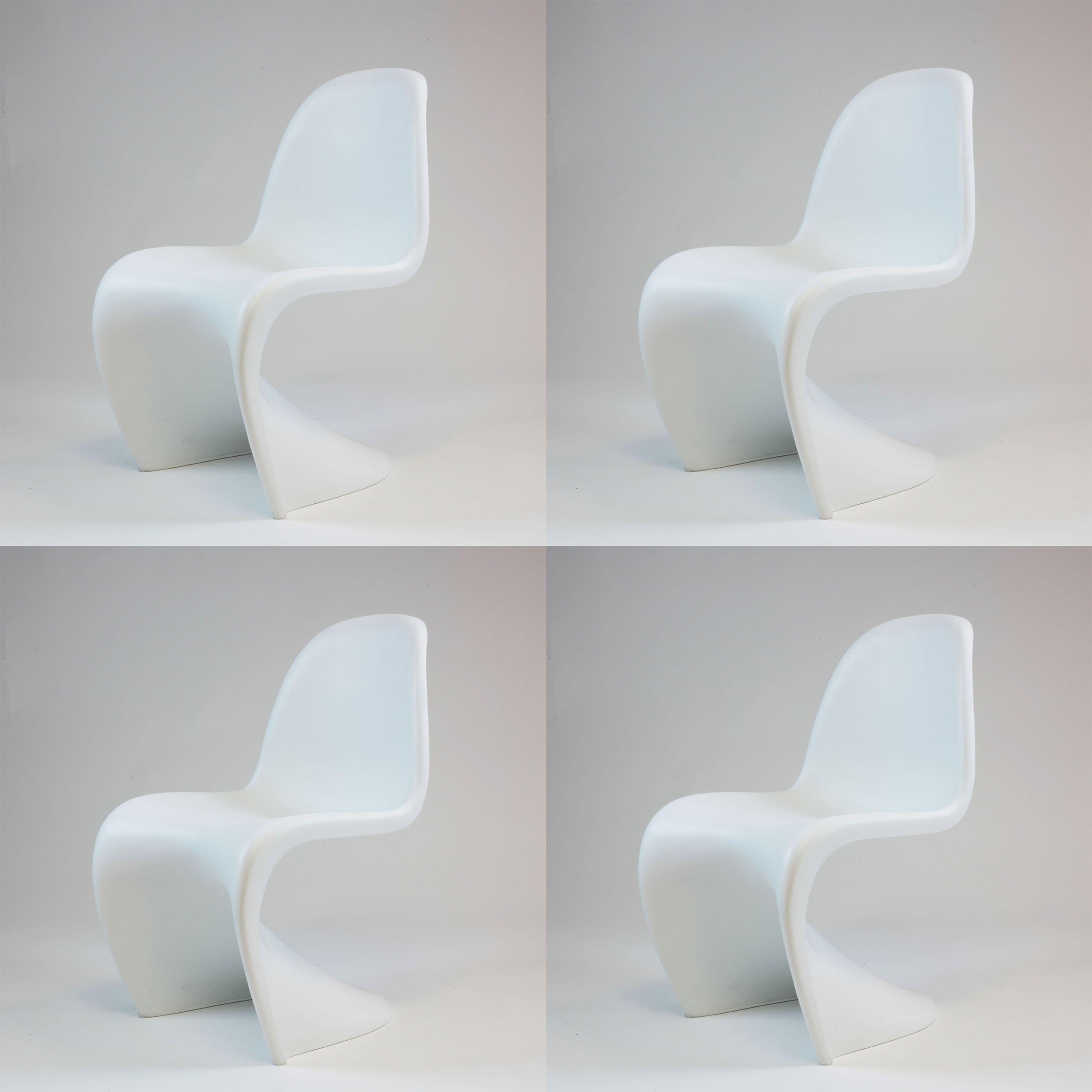 Krafteriors - Panton Dining Chair White, Dining Chair, White No.9, Set of 4