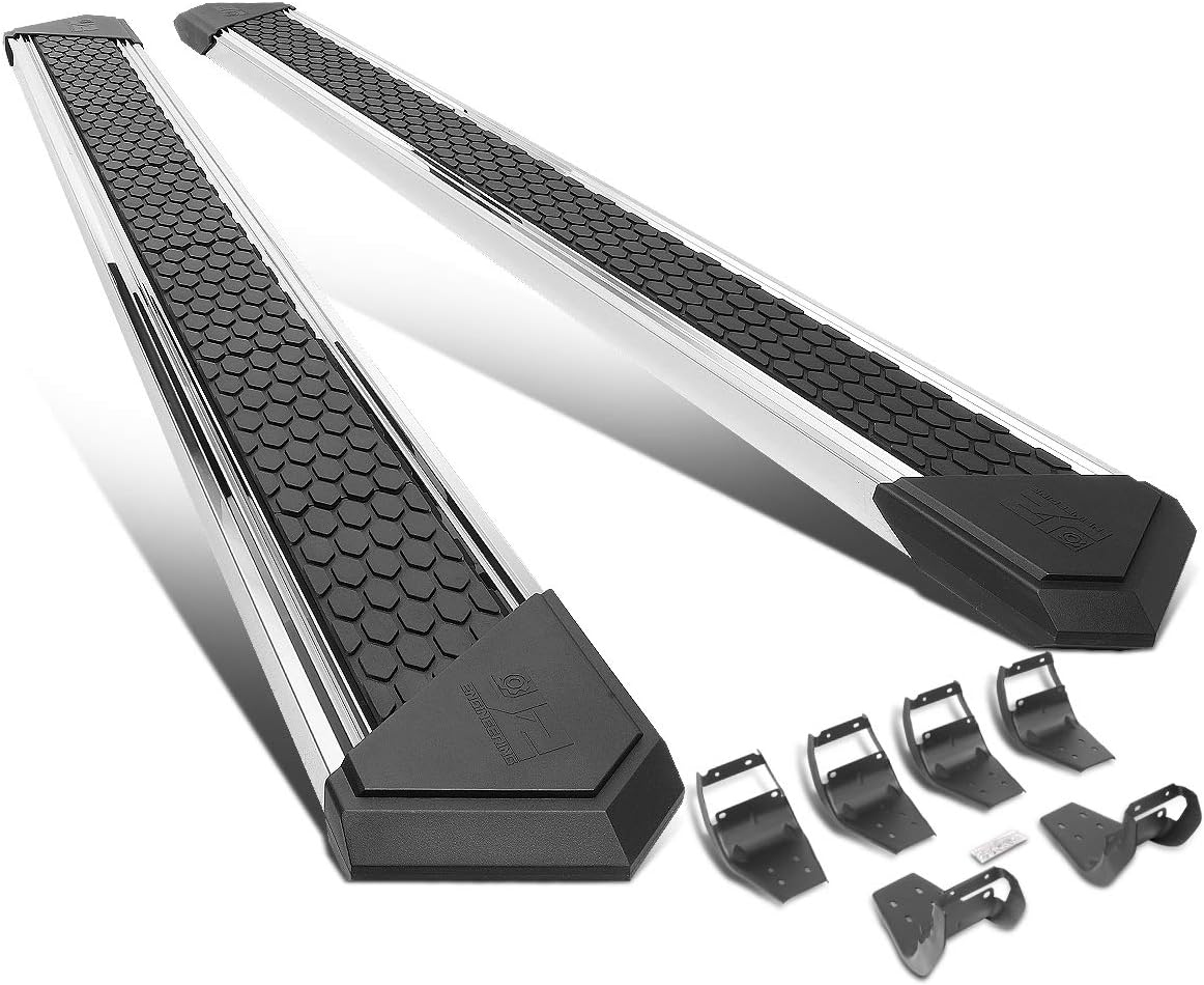 J2 Engineering 8'' Honeycomb Running Boards Compatible with 15-22 F150 / 17-22 F250 F350 Super Crew Cab, Chrome Step Nerf Bars, J2-STEPB-ZTL-8255-SS