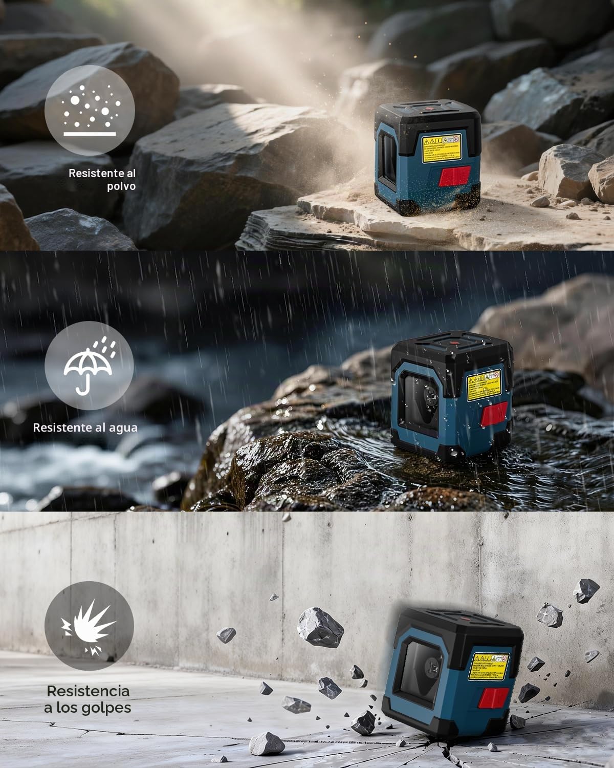 Nivel Láser Verde,RockSeed Láser Nivel Cruzado Horizontal y Vertical Láser Autonivelación Giratorio de 360 grados con Modo Manual/Autonivelante IP54 Bolsa de tela, Batería Incluida