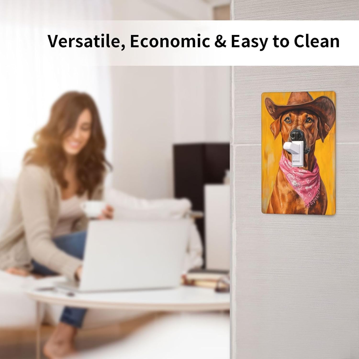 Rhodesian Ridgeback Dog Light Switch Cover Decorative Single Toggle 1 Gang Wall Plate For Kitchen Farmhouse Bedroom Bathroom Art Decor