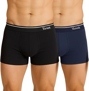 Yuneek Men’s Trunk | Premium Combed Cotton Underwear | Soft Stretchable Fabric | Durable | No Marks Waistband Pack of 2 Price In India