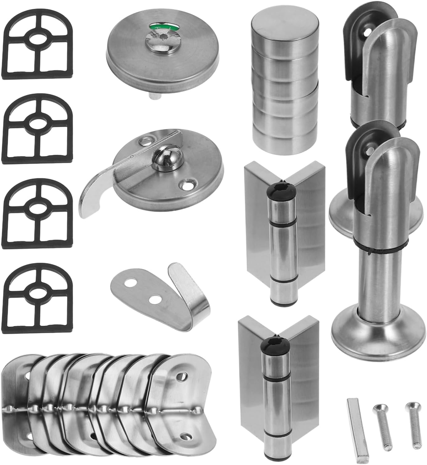 1Set Stainless Steel Bathroom Partition Fittings Kit Durable Restroom Partition Parts for Public Toilets and Easy to Clean Accessories for Space Division