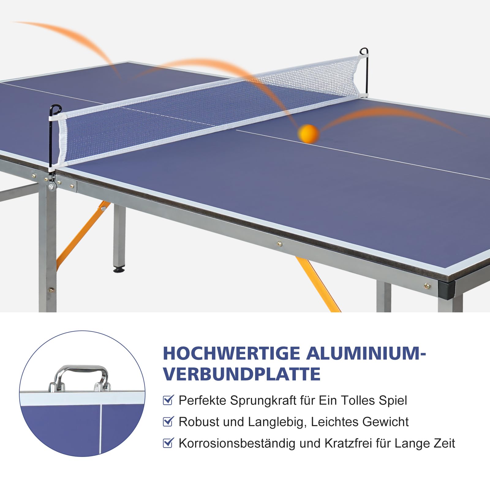 Folding Table Tennis Table 6x3 Feet Professional Tournament Grade with Balls Racket Set