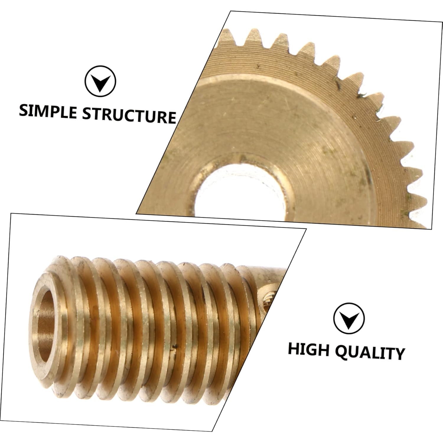 KICHOUSE 6pcs Copper Worm Wheel Gear Teeth Worm Gear Shaft Hole Industrial Parts for Simple Transmission and Compact Design Easy to Install and Portable