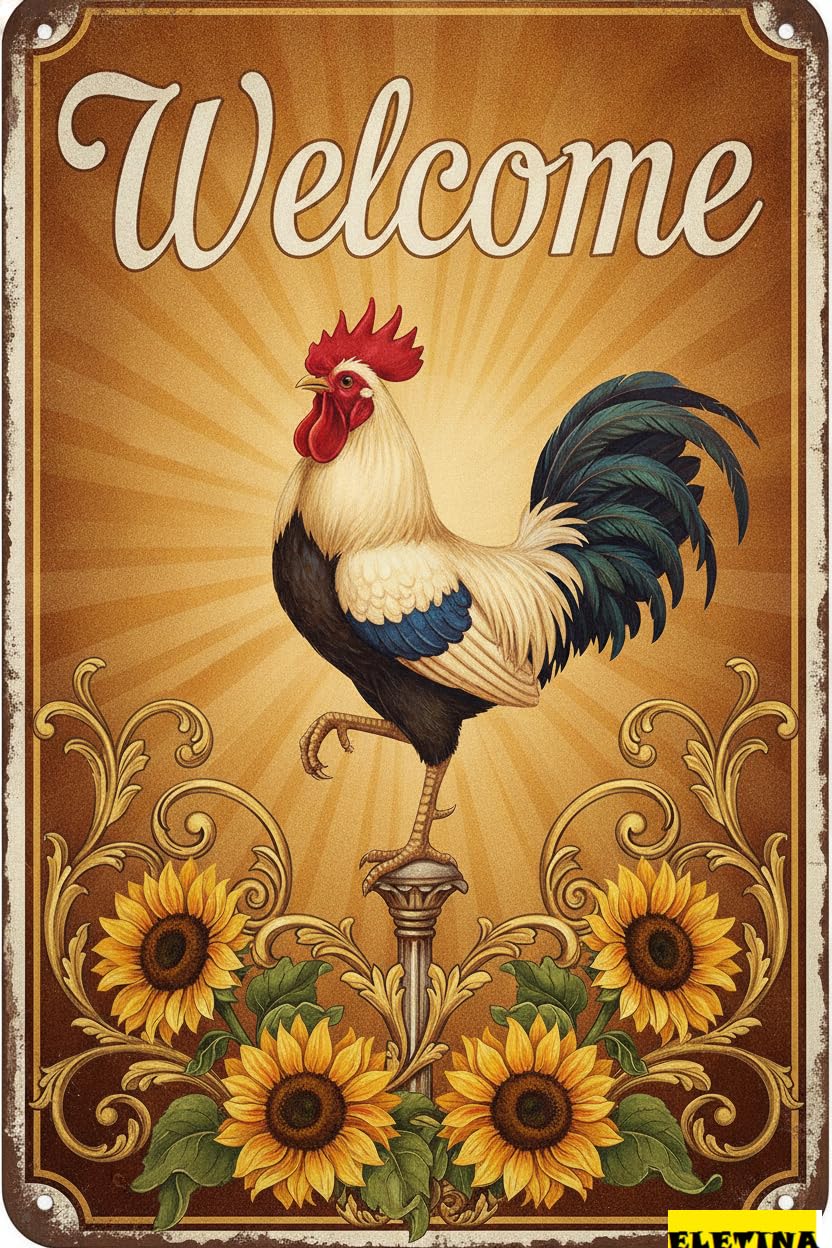 Personalized Sign for Man Cave Funny Farm Vintage Chicken Coop Metal Tin Farmhouse Wall Decor Gift Chicken Lovers Farmers Home Kitchen Garden Yard Patio Farm Stand 8x12in Private Property Decorative