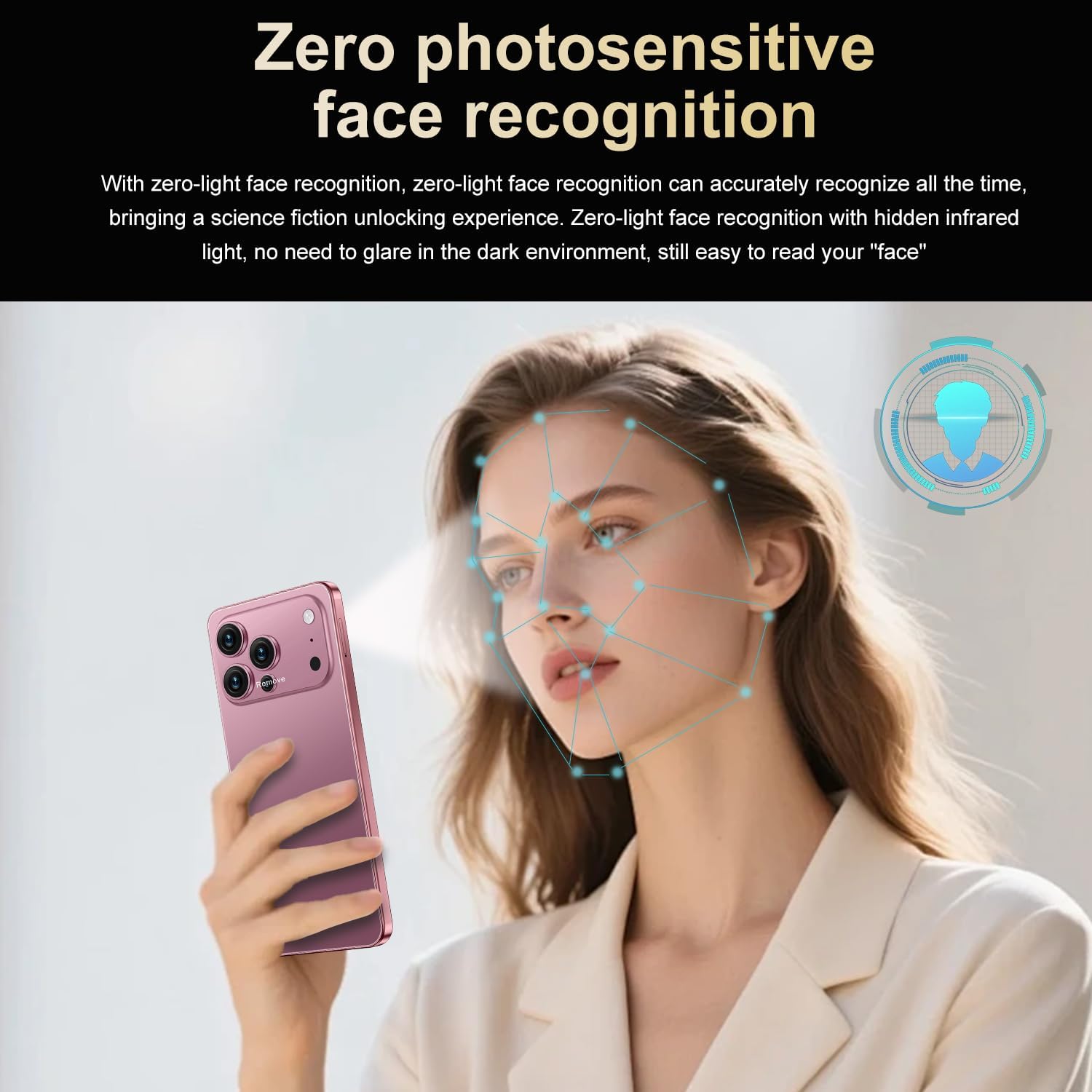 Ecshock 17PM Unlocked Phone | Cell Phone Android 15.0 | 16+512GB Smartphone| 6.99" HD Display | Long Battery Life 7000mAh | 68+108MP Zoom Camera| Fingerprint Lock | with Dual SIM (Rose)
