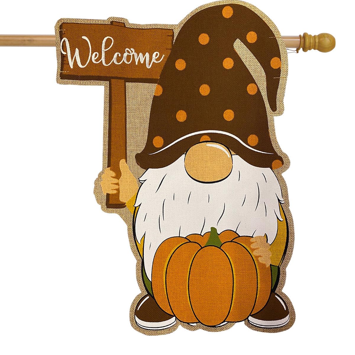 Briarwood Lane Herbstwichtel, Jute, Hausflagge, Herbst, Willkommen, Kürbis, 71,1 x 101,6 cm