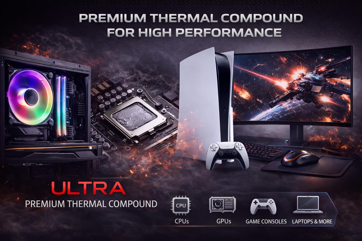 Pasta termica ultra 50 g, con pistola dosatrice ad alte prestazioni, pasta termica per costruttori di sistemi, CPU GPU Workstation Bulk