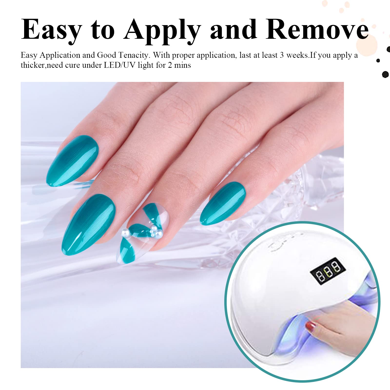 Smalto Gel Semipermanente Blu ciano scuro 15 ml UV/LED Nail Art Manicure Pedicure per Uso Professionale e Domestico - Lunga Durata e Facile da Applicare