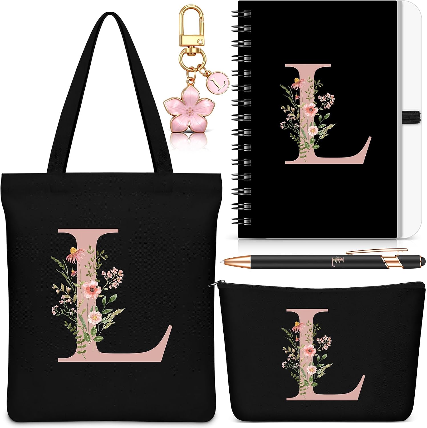 Talltalk 5 Pcs Initial Tote Bag Gifts for Women