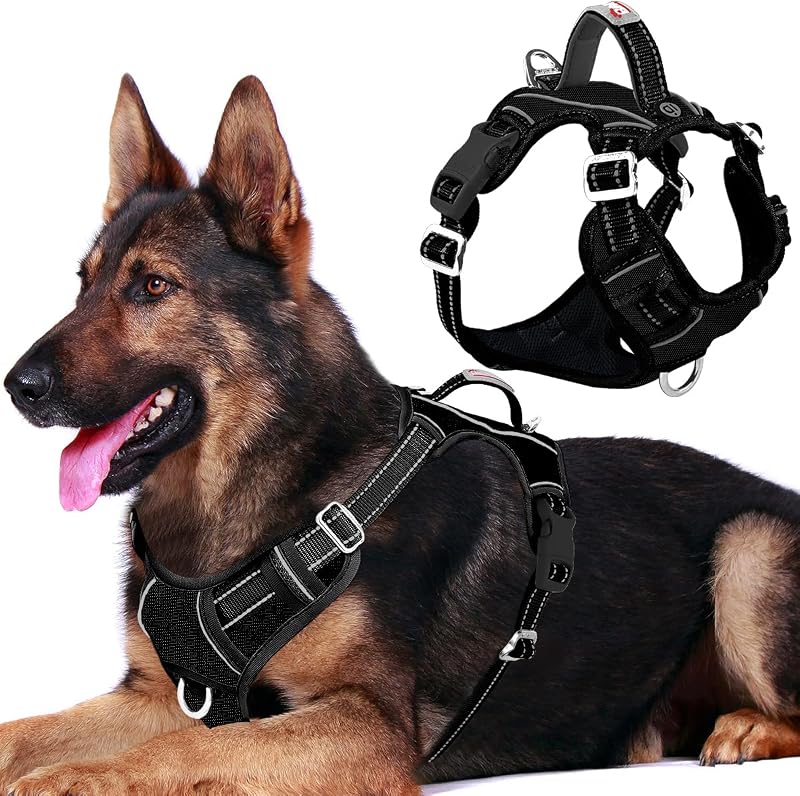 Peitoral Vest BARKBAY com Design Antipuxão, Alça Superior e Porta-Identificação para Cães Grandes