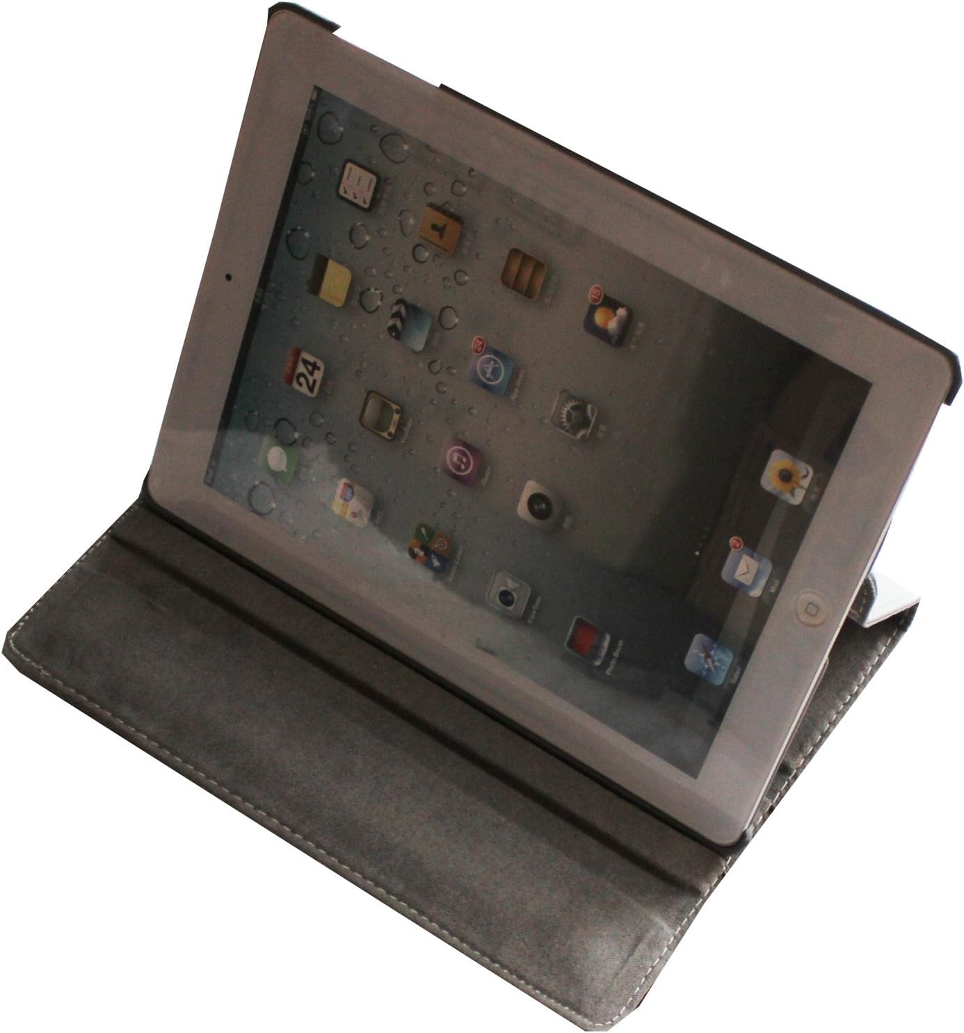 iPad Air 2 Case - JYtrend (TM) 360 Degrees Rotating Stand Leather Magnetic Smart Cover Case With Wake Sleep Feature For iPad Air 2/iPad 6 With Bonus Screen Protector, Stylus and Cleaning Cloth, Green Flower