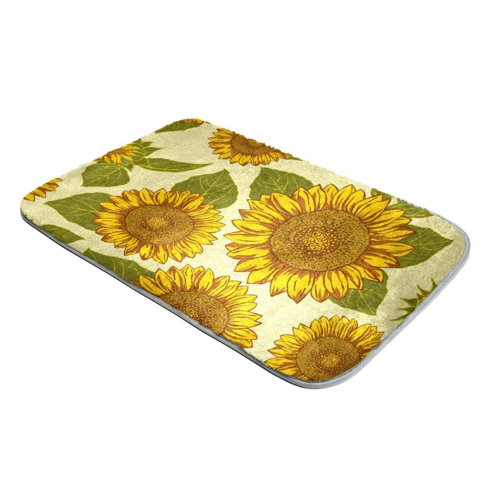 Tapis poils longs fausse fourrure tournesols jaunes 120x160cm