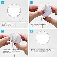 Vista 6 de Luces LED para espejo de tocador, Consciot estilo Hollywood con 10 bombillas regulables, color y brillo ajustables, cable USB, se adhiere