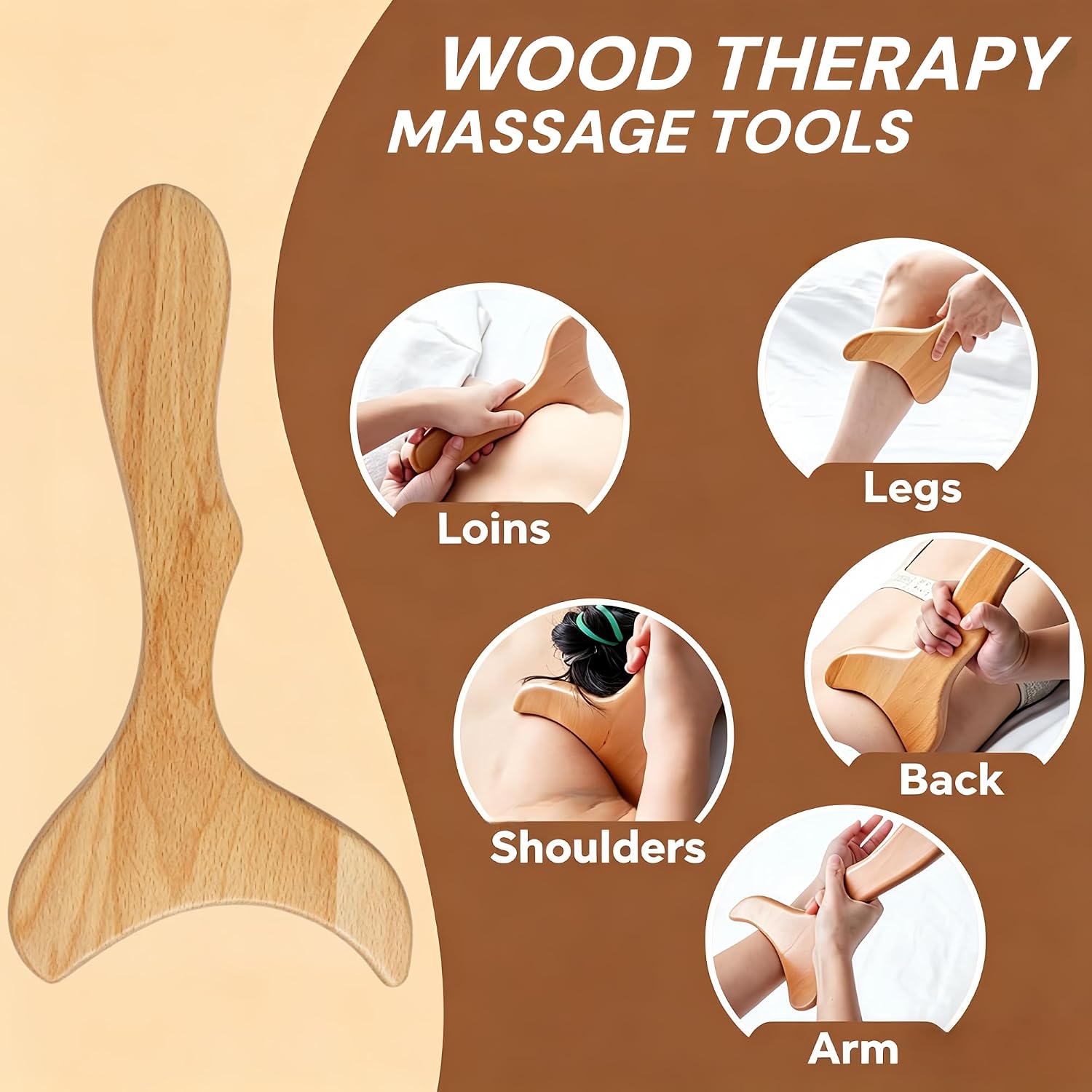 7-in-1 Wood Therapy Massage Tools Set – Maderoterapia Kit for Lymphatic Drainage, Anti-Cellulite, Body Contouring & Muscle Pain Relief – Professional Wooden Body Sculpting Tools for Home Spa